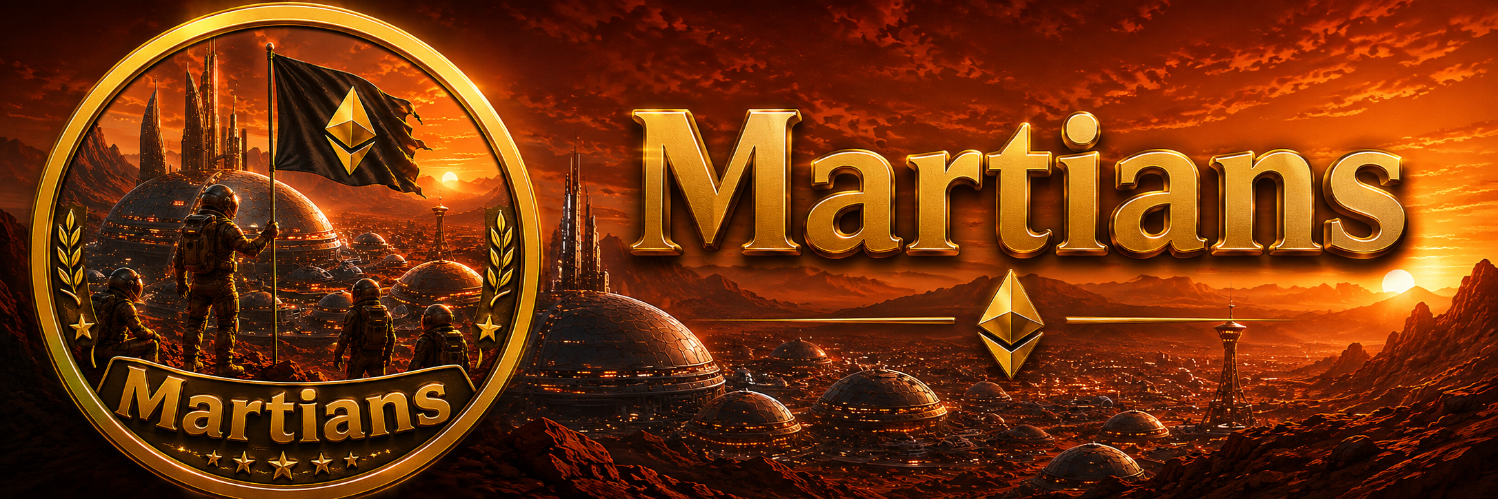 Martians colony on Mars with Ethereum branding